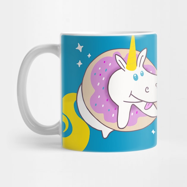 Unicorn Stuck in Donut by Mejanzen